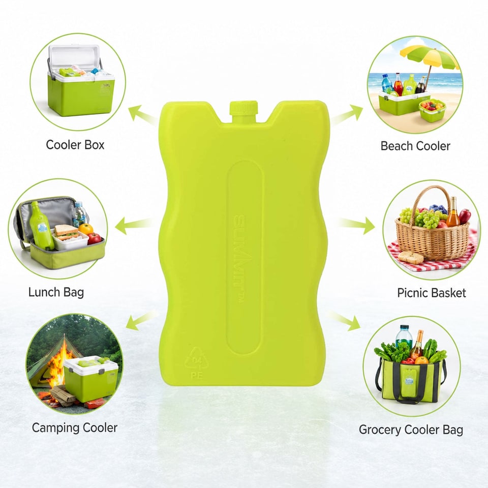 image 1 of VFM e-Store Reusable Ice Packs for Cool Box, Twin Pack 200 ml