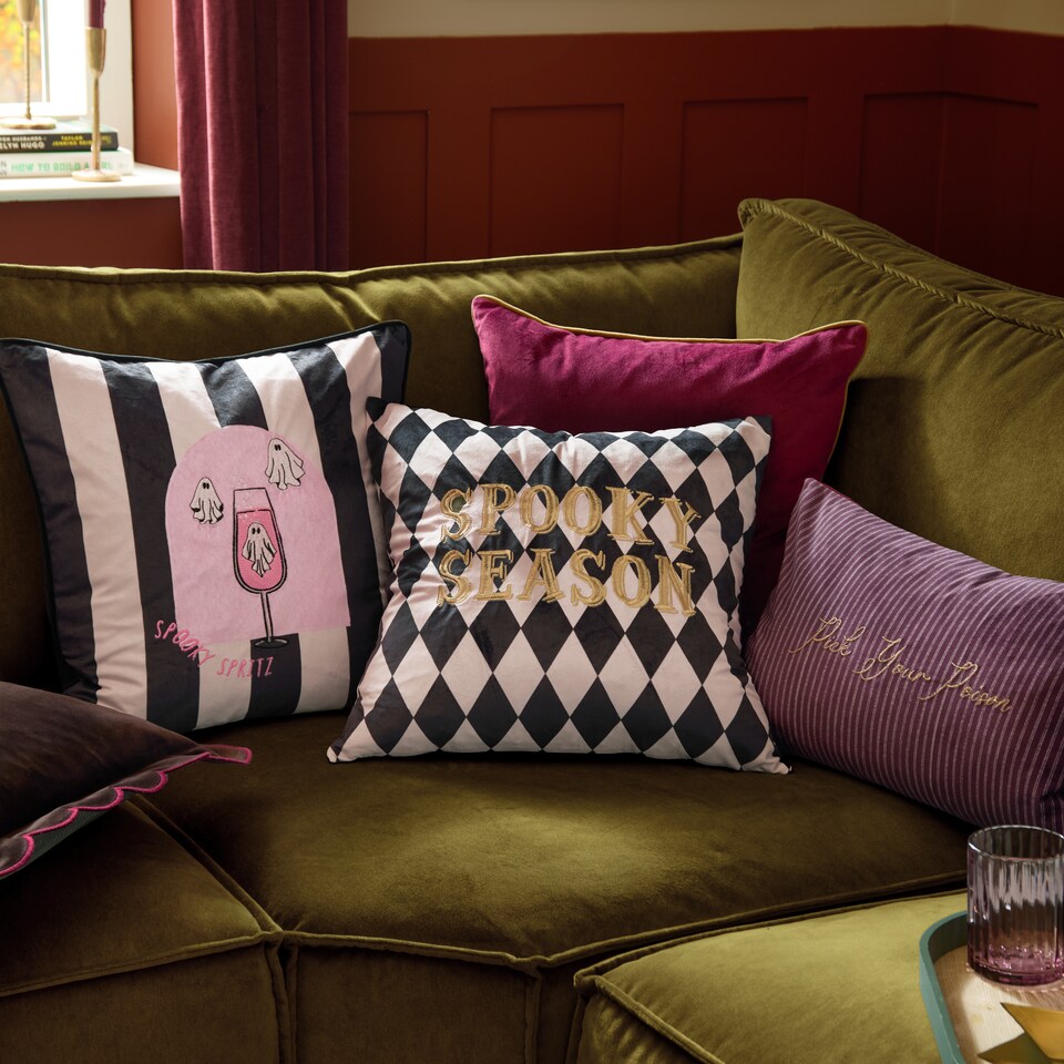 image 1 of Furn Spooky Season Velvet Halloween Cushion