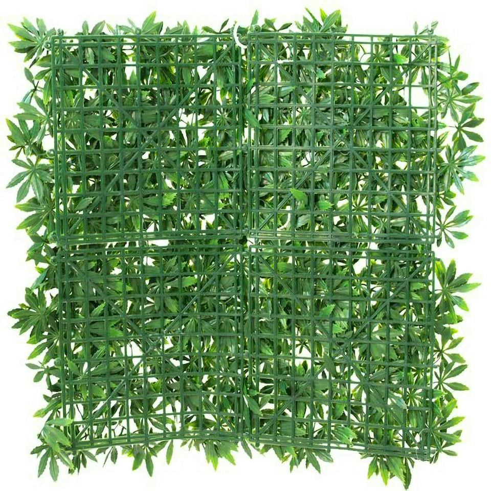 image 1 of Primrose Green Acer Artificial Patio Outdoor Hedge Panel 50cm x 50cm