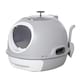 image 1 of PawHut Futuristic Capsule-Shaped Cat Litter Box w/ 2 Doors Scoop Drawer Grey