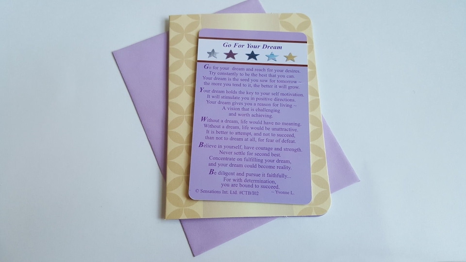image 1 of Go For Your Dream... Wallet Card (Sentimental Keepsake Wallet / Purse Card)
