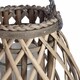 image 3 of Small Wicker Bulbous Lantern - decorative ornament - L10 x W10 x H30 cm | Brown