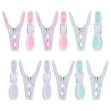 Ashley Plastic Soft Touch Clothes Pegs - Multi - Pack of 12