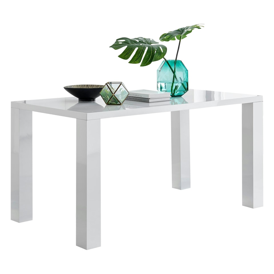 image 1 of Furniturebox Pivero White High Gloss Dining Table