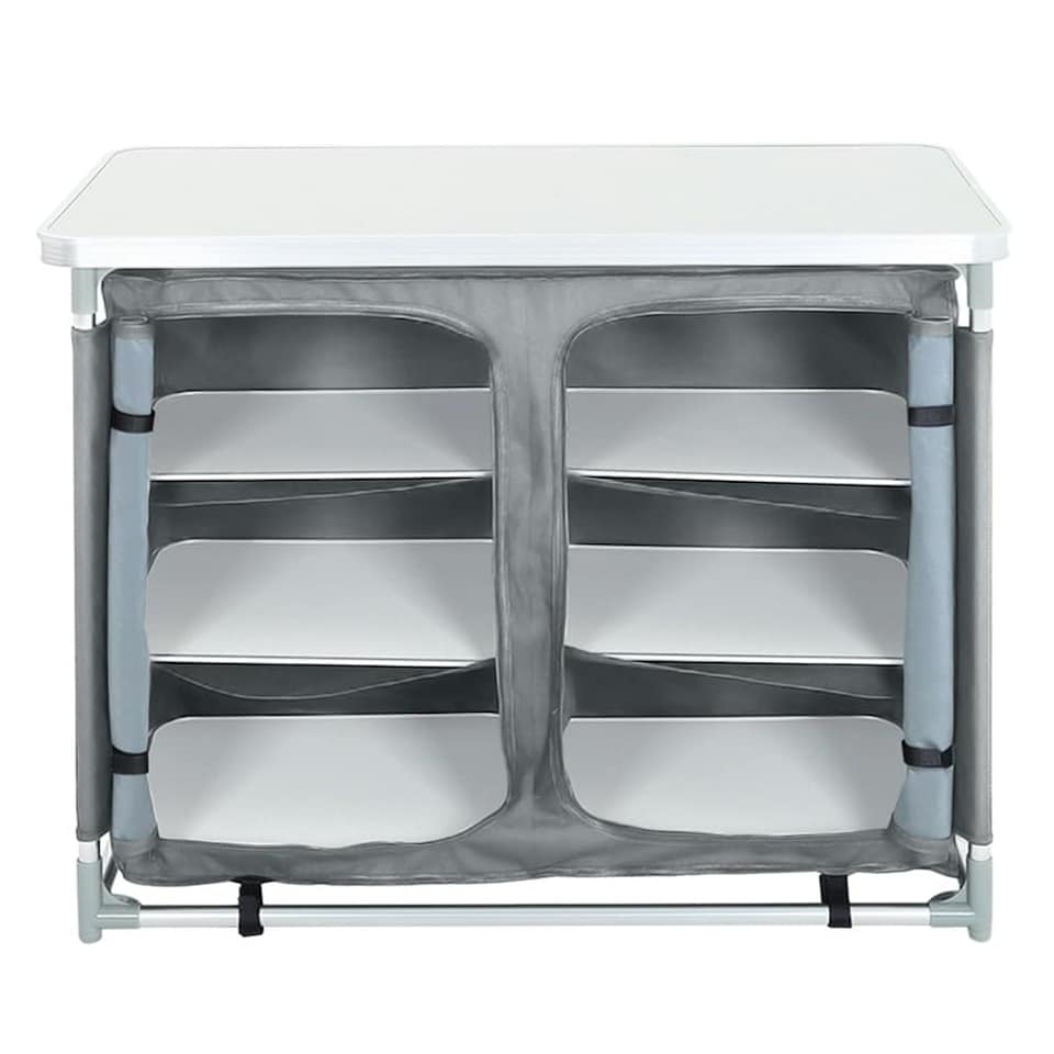 image 1 of Living and Home Portable Camping Kitchen Table with Storage Cabinet
