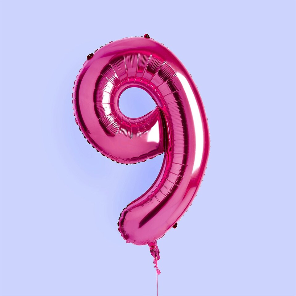 Hot Pink Number '9' Foil 34" Balloon 