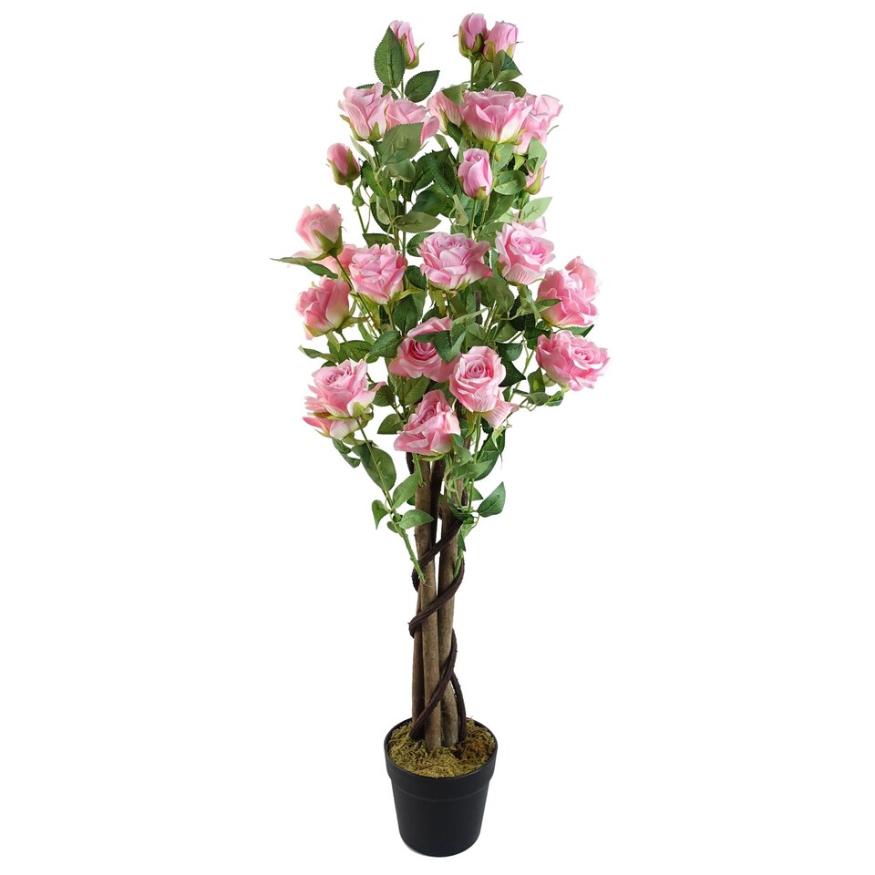 image 1 of Artificial 105cm Artificial Pink Rose Tree