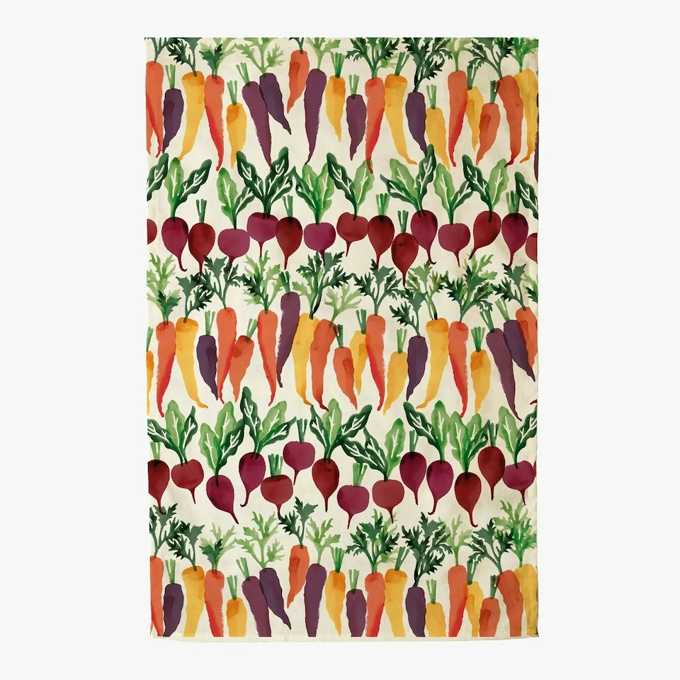 image 1 of Tea Towel: 1 x 100% Cotton Emma Bridgewater, Carrots & Beets Tea Towel White