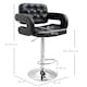 image 3 of HOMCOM Swivel Bar Stool with Extra Large Seat, PU Leather Upholstered Adjustable Barstool with Back, Arm and Footrest, Breakfast Bar Chair for Bistro, Kitchen, Black