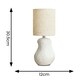 image 3 of ValueLights Mae Natural Linen Shade White Abstract Sandblast Ceramic Table Lamp and LED Bulb White