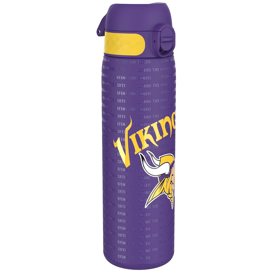 image 1 of Leak Proof Slim Water Bottle, Stainless Steel, NFL, 600ml (20oz) | Purple | NFL Vikings | One Size