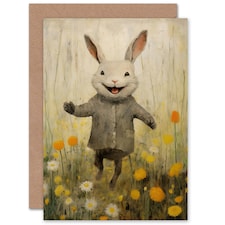 Raincoat Bunny Kids Rabbit Kids Birthday Child Card