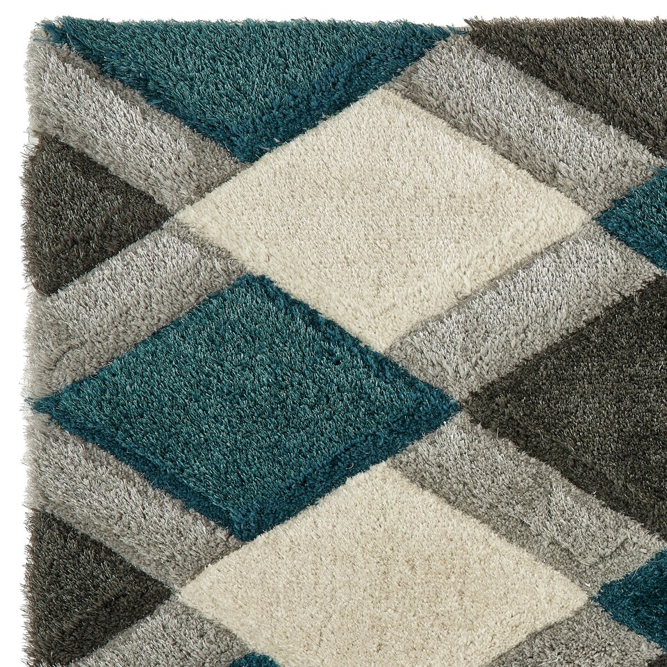 image 1 of Origins 3D GEO Shaggy Teal 80X150