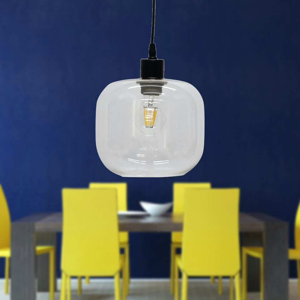 image 1 of First Choice Lighting Bletch Clear Glass Easy Fit Pendant Shade Clear