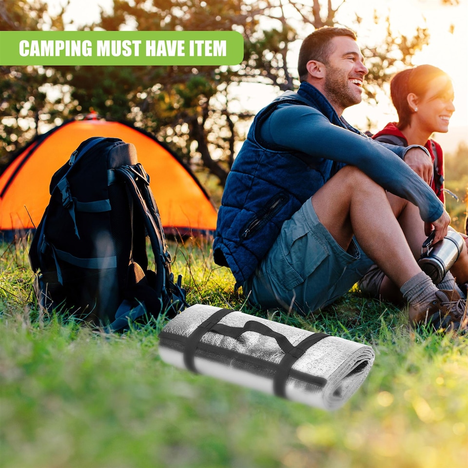 image 1 of GEEZY Camping Mat Foam Sleeping Pad Silver 180cm x 50cm