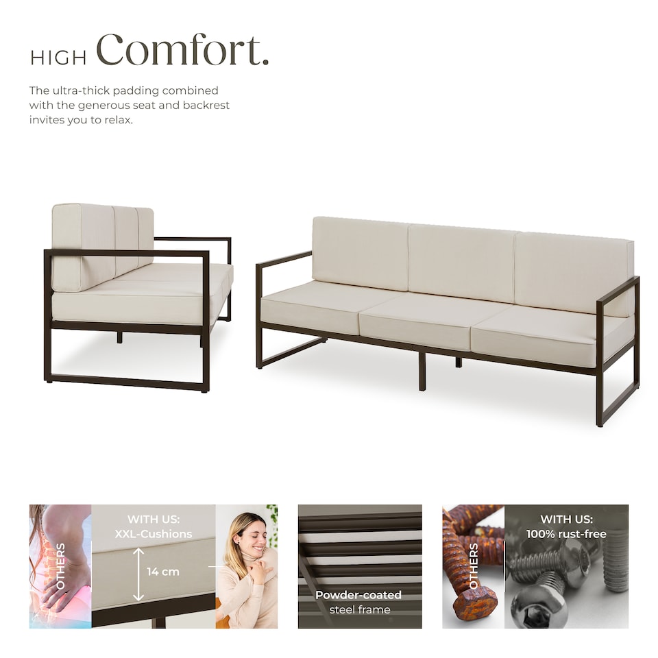 image 1 of Garden Furniture Comosa - for 3 people, XXL padding, 1 sofa