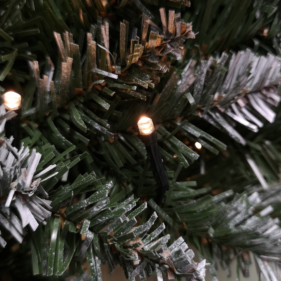 image 1 of 60cm Snow Tipped Christmas Wreath with 50 Warm White LEDs and 160 Bullet Tips