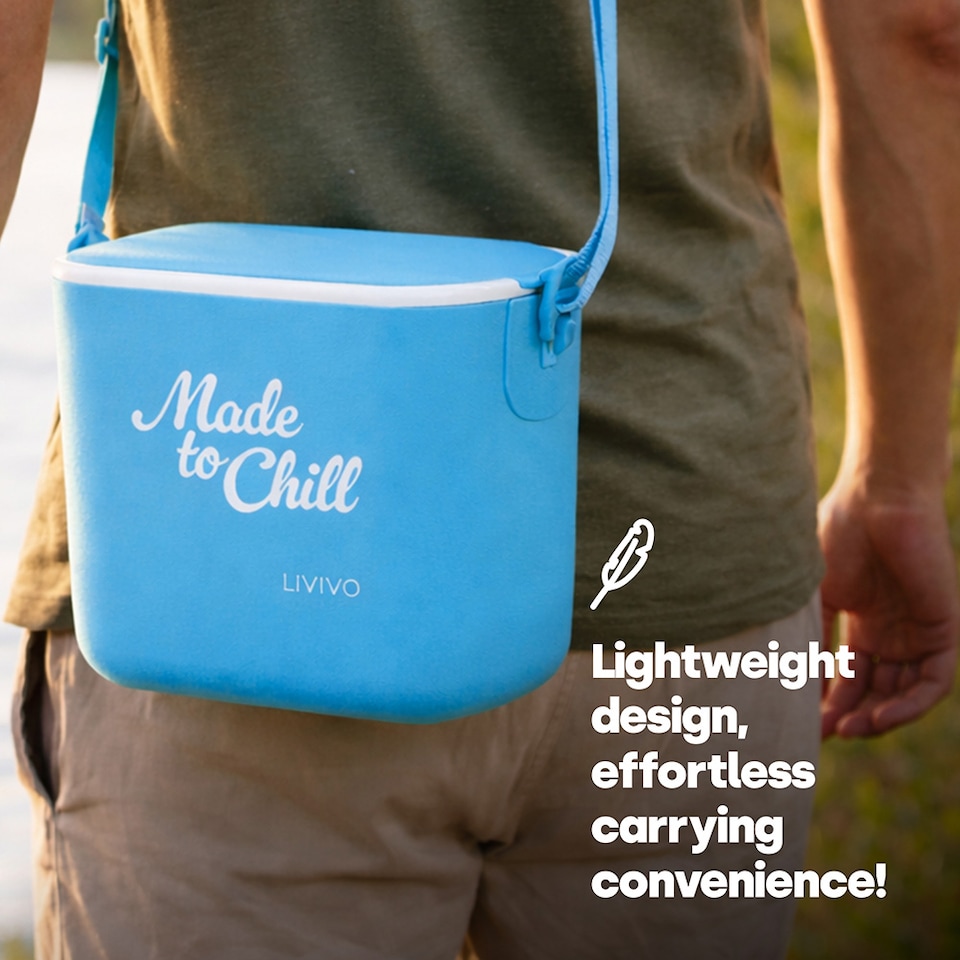 image 1 of LIVIVO Cool Box 5L Lightweight Portable Foam Insulation Carrying Strap - Blue