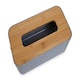 image 3 of Interiors by Premier Grey Bamboo Fibre Tissue Box, Rectangular Tissue Holder With Lift-off Lid & Cutout Opening, Tissue Paper Box
