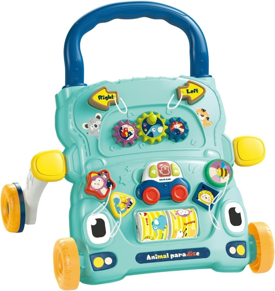 image 1 of Alivio Magical Activity Walker, Baby Walker with Shapes, Sounds, Music, Educational Push Toy for for Babies (Blue)