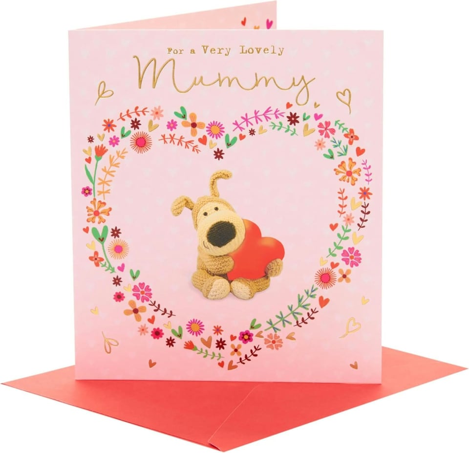 image 1 of Boofle Sat Cuddling With Heart Valentine's Day Card