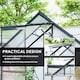 image 4 of Outsunny Polycarbonate Walk-in Garden Greenhouse w/ Sliding Door Grey