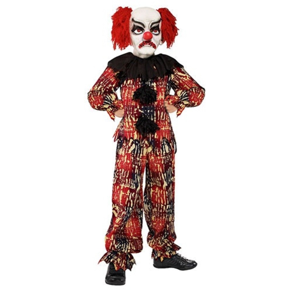 image 1 of Scary Clown Red Fancy Dress Costume Unisex Kids Large - Age 10-12