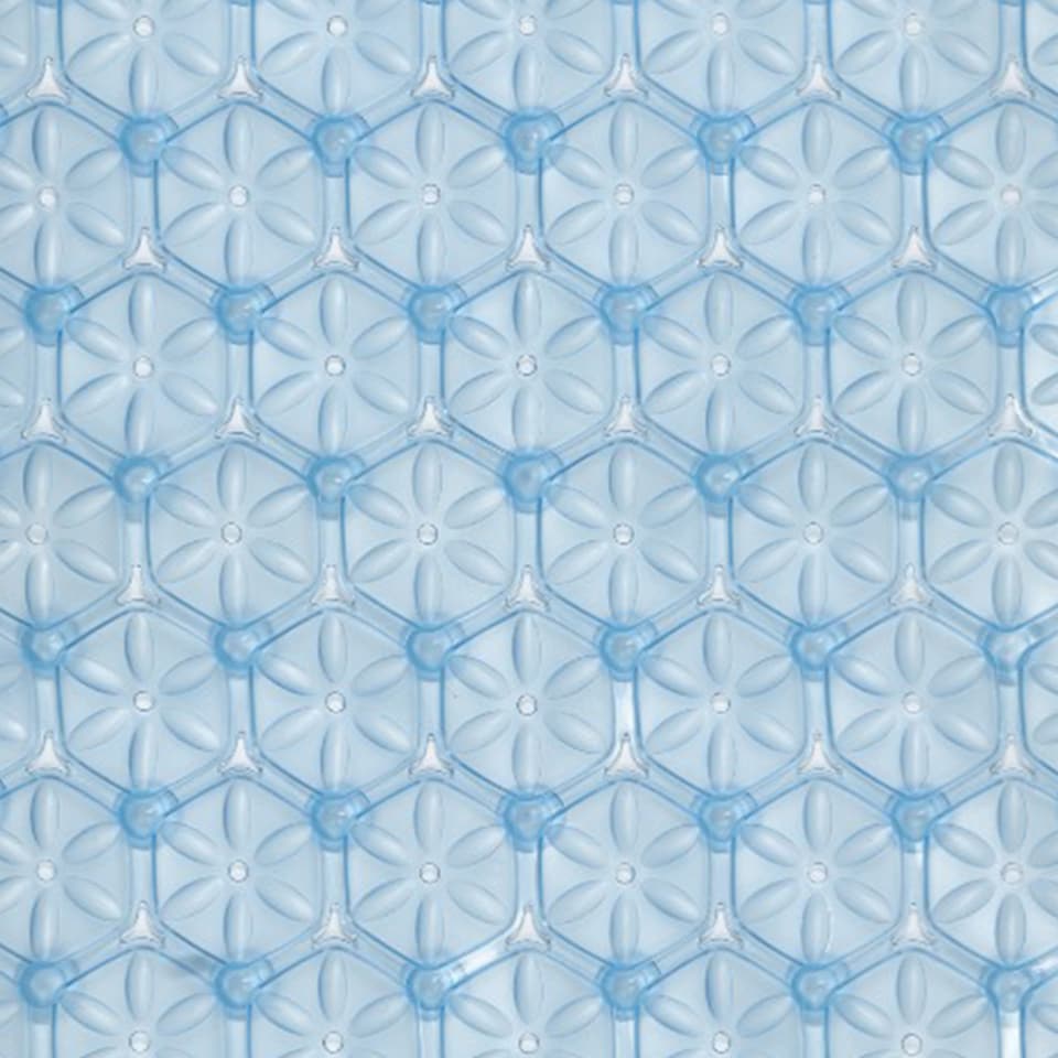image 1 of Laguna Anti Slip Blue PVC Bath Mat 68cm x 37cm - 2 Set | Blue | Blue | 2
