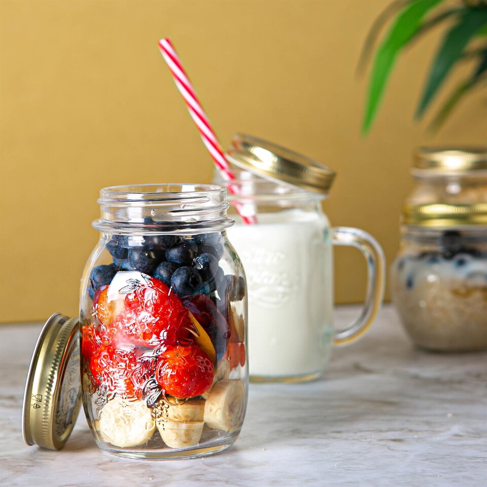 image 1 of Bormioli Rocco Quattro Stagioni Glass Storage Jars - 500ml - Pack of 3