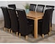 image 2 of Oslo 180 x 90 cm Large Oak Dining Table and 8 Montana Leather Chairs | Black | Black