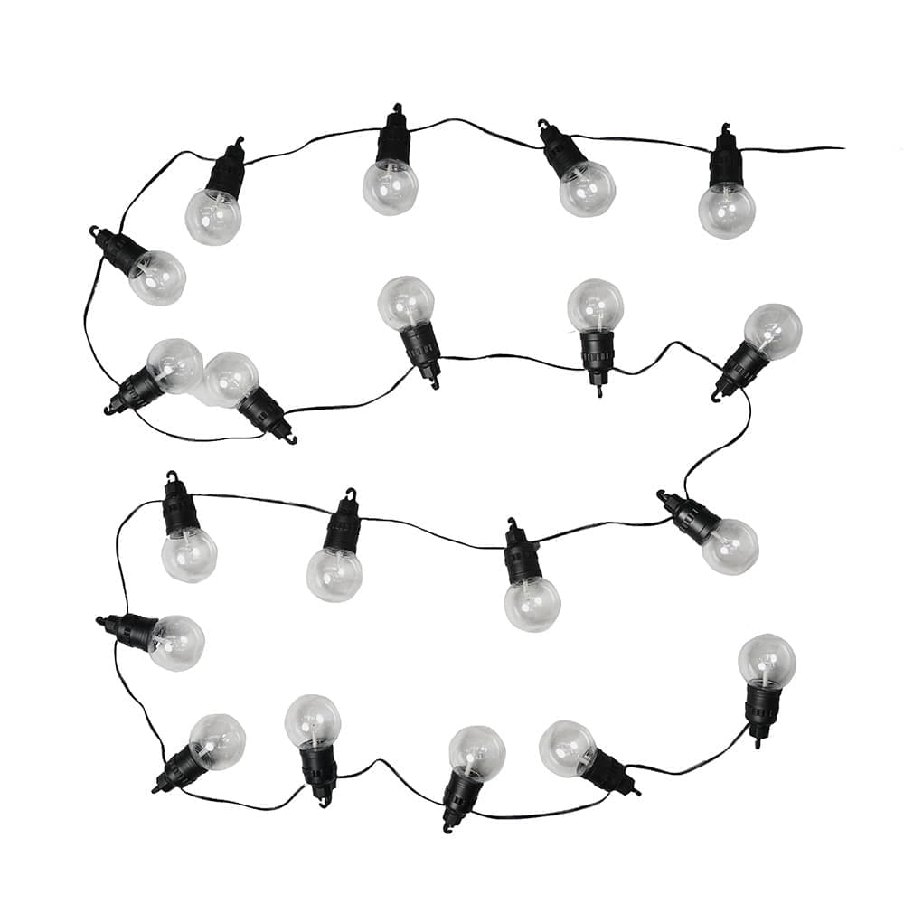 ValueLights Festoon 30 Set Black Outdoor String Festoon Globe Lights Warm White