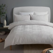 Serene Embossed Geo Duvet Cover Set Grey