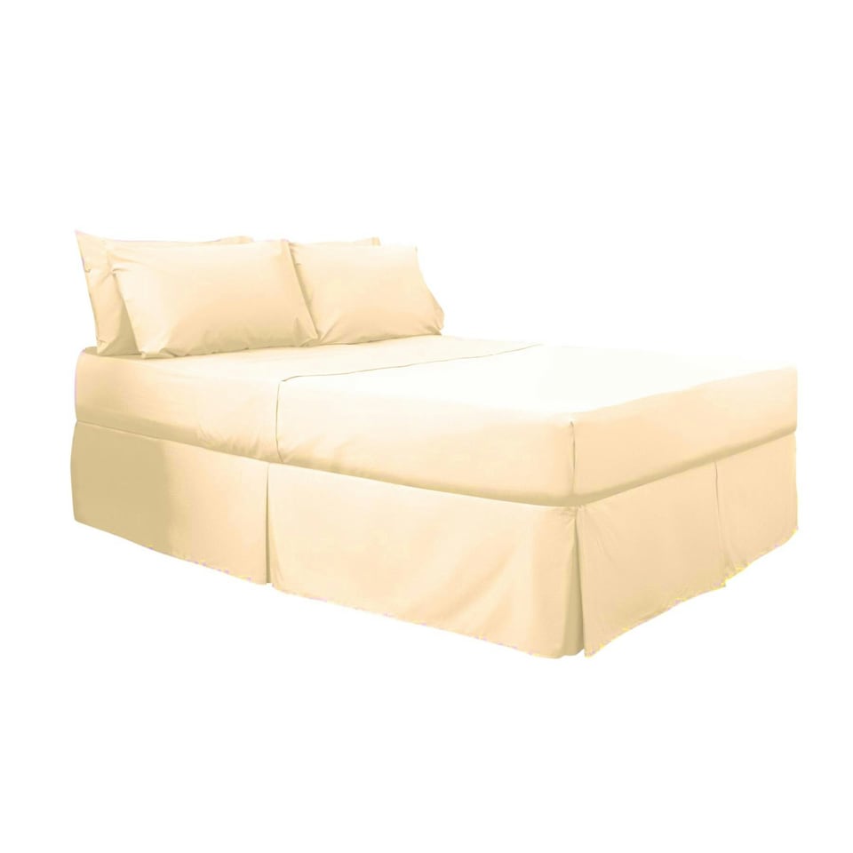 image 1 of Belledorm 200 Thread Count Egyptian Blend Platform Valance - Papyrus - Single