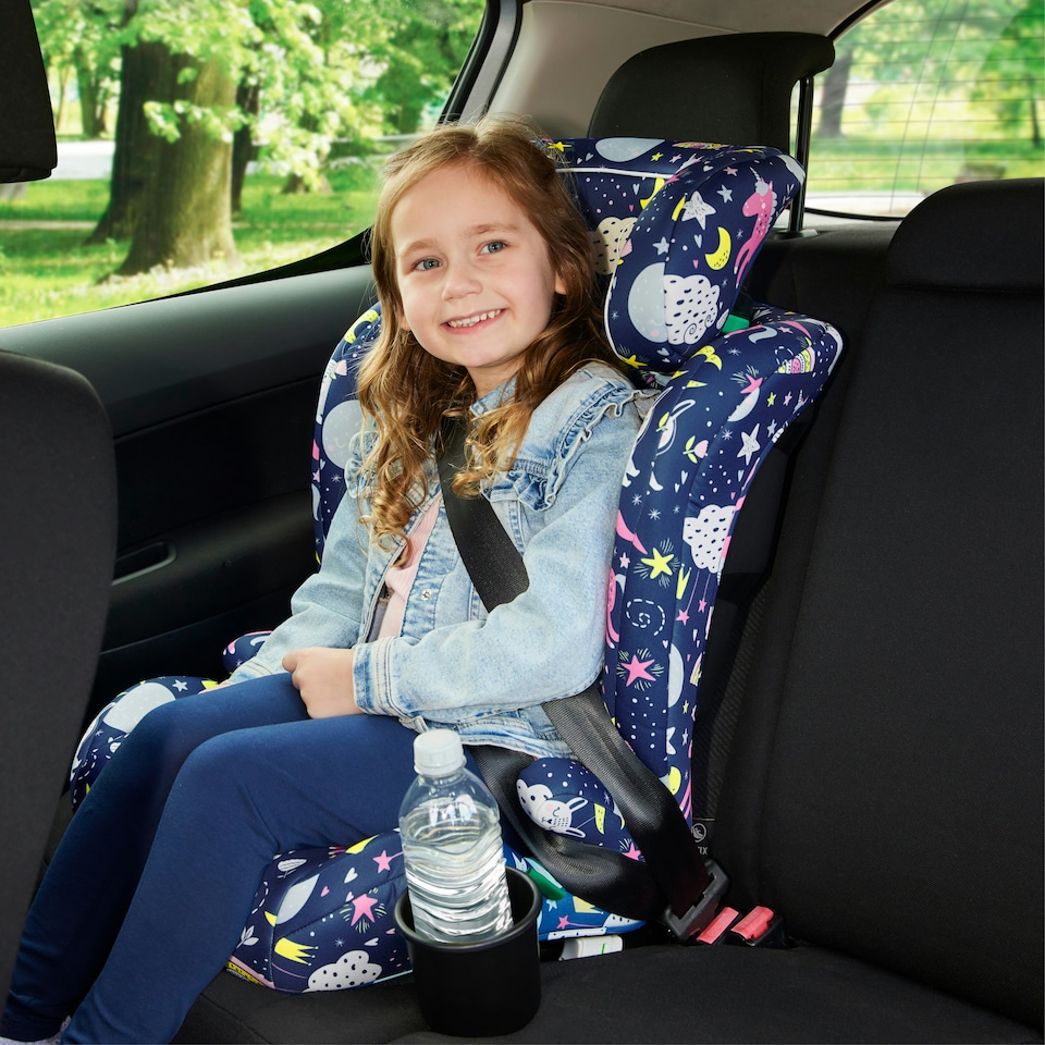 image 1 of Oracle i-Size ISOFIX Booster Seat for Car, 100-150cm (Group 2/3, Approx. 4-12 Years), Convertible High Back to Backless, Enhanced Safety & Comfort (Dark Grey)