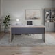 image 3 of Adore Rio Anthracite Grey Corner Desk with Oak Trim - Large Reversible Office Desk Grey