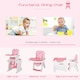 image 8 of HOMCOM 2-in-1 Convertible Baby High Chair Booster Seat w/ Removable Tray Pink