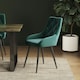 image 1 of Living and Home Set of 2 Velvet Metal Legs Button Upholstered Dining Chair, Green