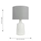 image 8 of Set of 2 Ripple - Off White Ribbed Ceramic Table Lamps with Grey Fabric Shades White | Grey