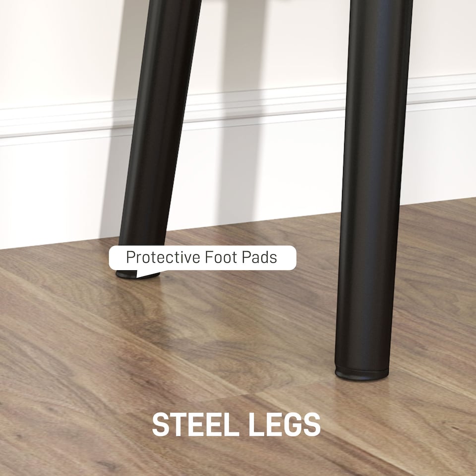 image 1 of HOMCOM End of Bed Bench, Corduroy Bedroom Bench with Thick Padding and Steel Legs, Tufted Window Seat for Entryway, Living Room, Cream White