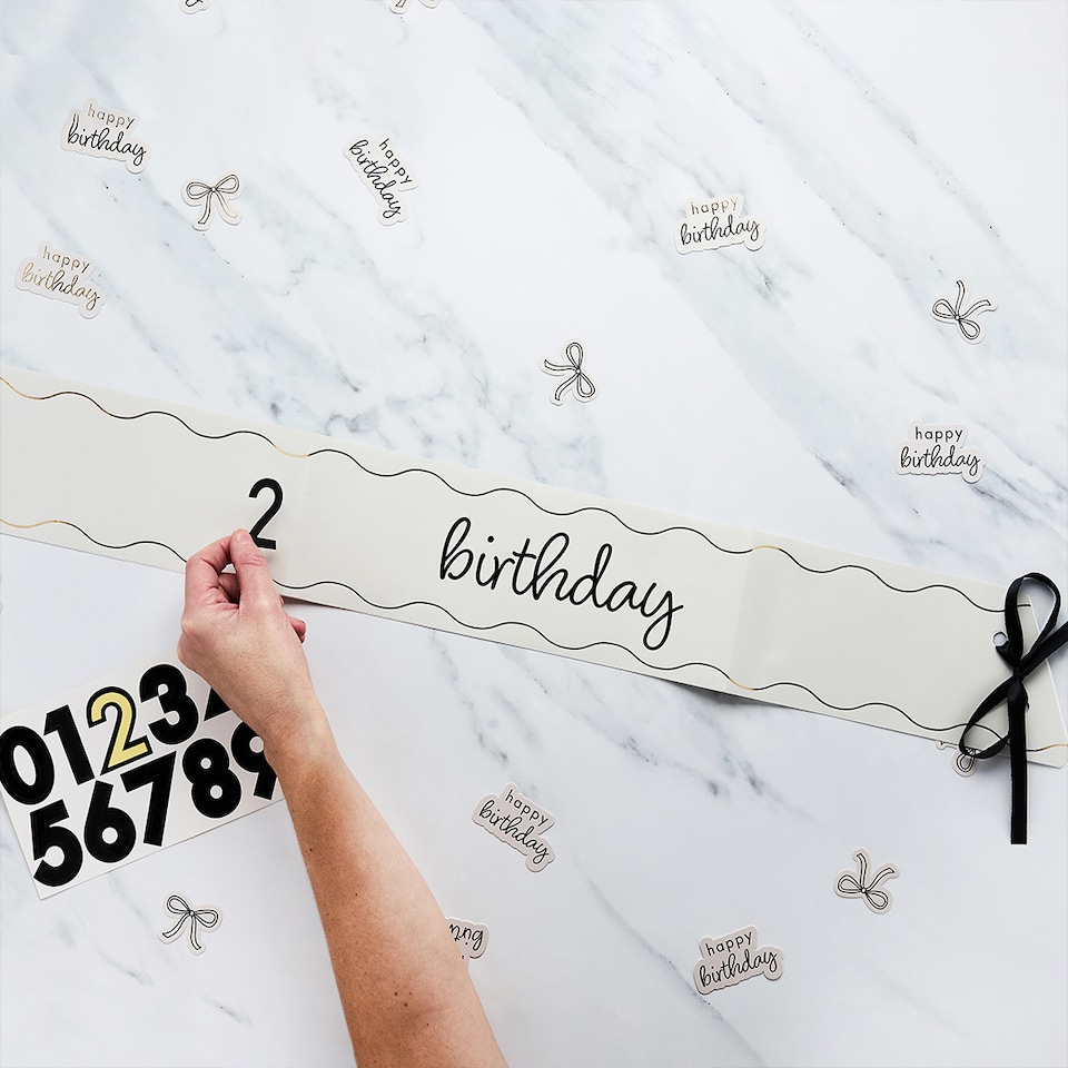 image 1 of Customisable Milestone Birthday White Paper Sash