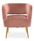 image 1 of Interiors by Premier Pink Velvet Chair with Gold Finish Metal Legs, Backrest Dining Chair, Easy to Clean Armchair