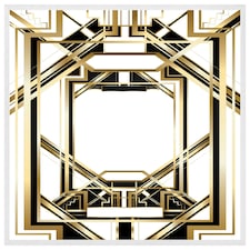 Art deco golden black frame (Picture Frame) White | S