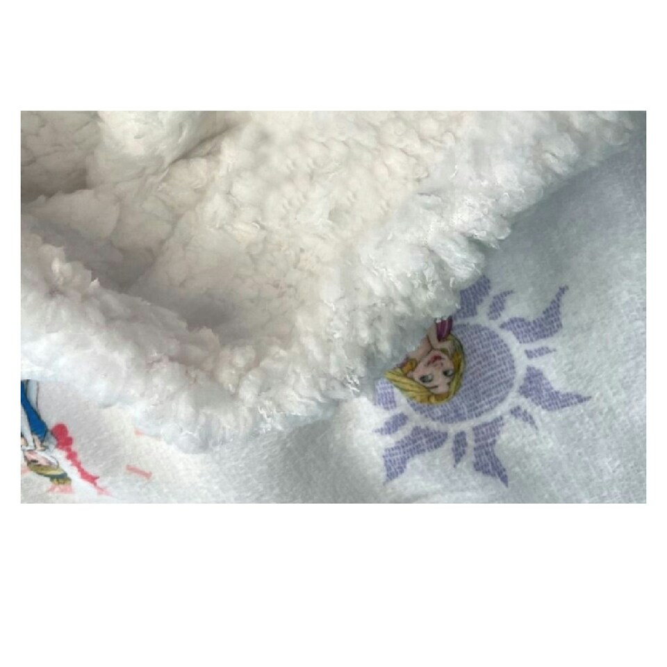 image 1 of Disney Princess Sherpa Fleece Blanket - White - 152cm x 127cm White