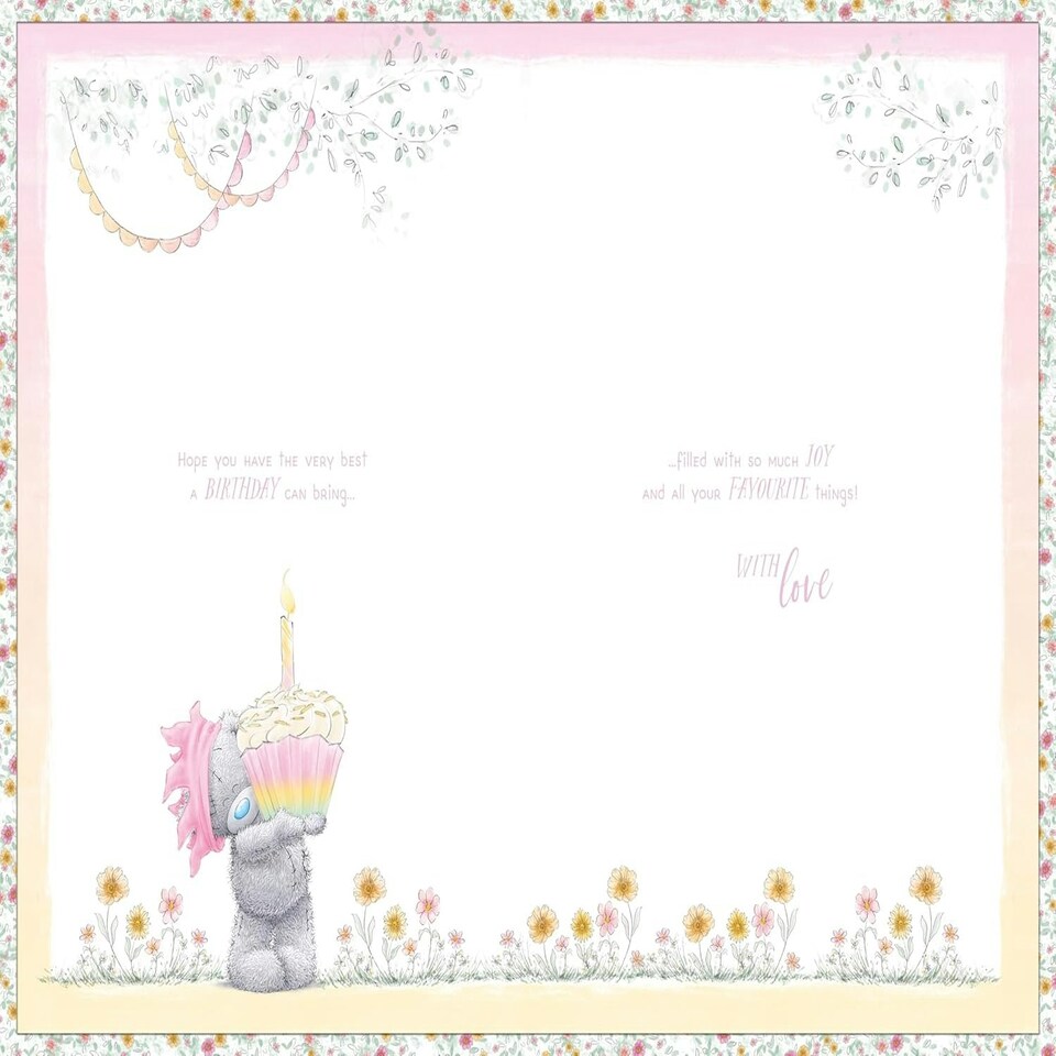 image 1 of Bear And Large Cupcake Amazing Granddaughter Luxury Handmade Birthday Card