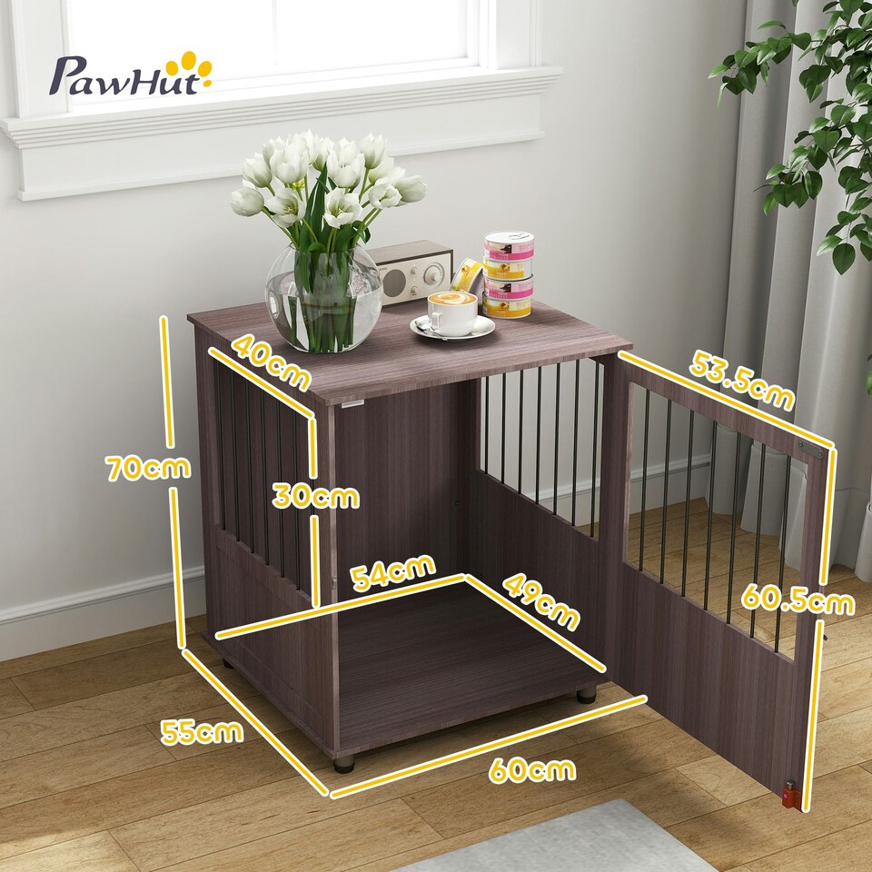 image 1 of PawHut Dog Crate Kennel Cage for Small Dog, Indoor End Table, Purple