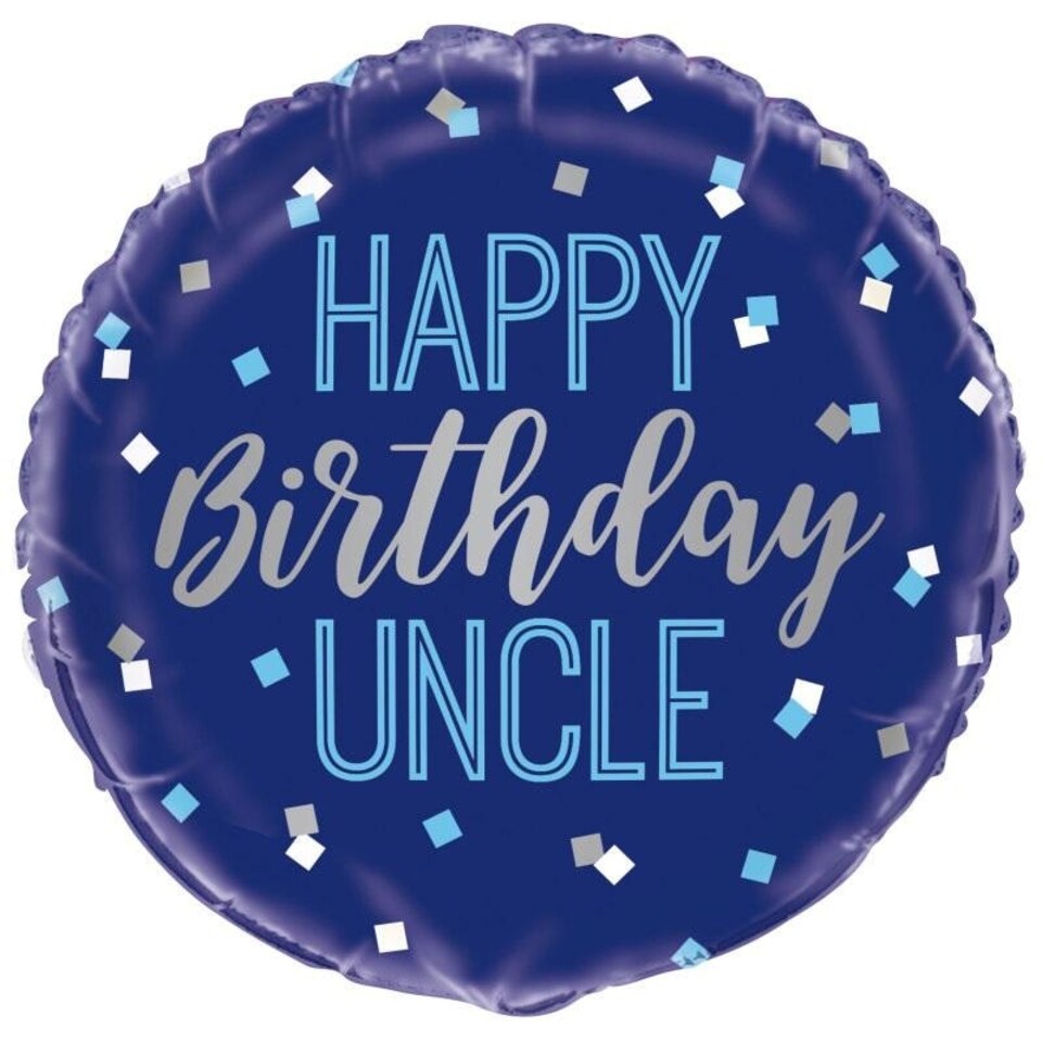 Unique Party Uncle Happy Birthday Foil Balloon - Blue - One Size