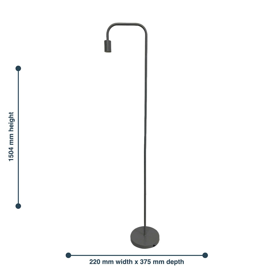 image 1 of Leroy - Grey 151cm Exposed Bulb Floor Lamp Grey