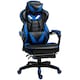 image 1 of Vinsetto Gaming Chair Ergonomic Reclining Manual Footrest Wheels Stylish Blue