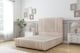 image 1 of Sloomy Kingsley Sand Naples Divan Bed Base 2 Drawers Right Side With 26 Inch Strutted Headboard & 12 Inch Matching Footboard | Cream | Sand | Small Double | 1