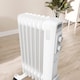 image 8 of HOMCOM 1500W Quiet Oil Filled Radiator, 7 Fin Energy Efficient Portable Electric Heater with 3 Heat Settings, Adjustable Temperate, Safety Tip Over, Overheat Protection, Wheels, for Home, White